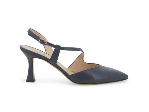 Melluso Décolleté Estivo Tacco Alto con Cinturino in Pelle Blu E1634ZV-247187